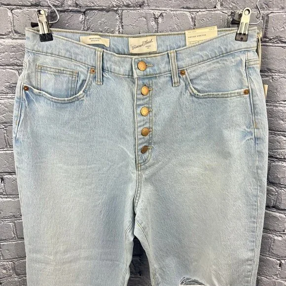 Universal Thread Vintage Straight Stretch Button Fly Jeans Size 14 Ankle Length - Picture 3 of 13